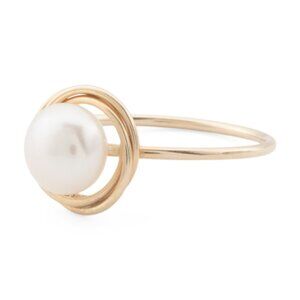 GEORG K Made In The Usa 14kt Gold Freshwater Pearl Love Knot Ring